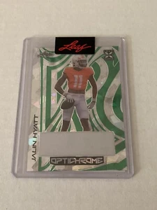 JALIN HYATT 1ST 2023 LEAF ECLECTIC GREEN OPTIC FOOTBALL 1/1 PRE-PRODUCTION PROOF - Picture 1 of 2