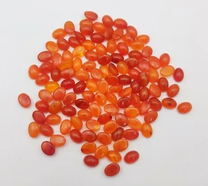 Natürlicher Karneol Oval Cabochon Lose Edelstein Lot 10*14 MM 100 CT 14 Stck. - Bild 1 von 3