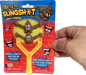 SLINGSH*T POOP Sling Shot Flying Emoji Gross Poo Prank Gift Dog Crap Toy Joke - Picture 1 of 4