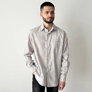 Men's Loro Piana Pocket Cotton Checked Button Shirt Size M/L - Picture 1 of 7