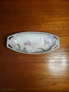 Antique RS Tillowitz Silesia Bone China Handpainted Oval Shallow Relish Tray 8" - Picture 1 of 4