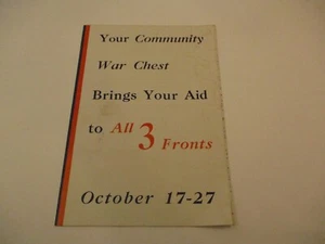Vintage 1944 WW2 War Chest Ann Arbor Michigan Honor Roll Soldier List Propaganda - Picture 1 of 6