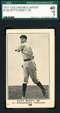 1917 E135 Collins McCarthy #139 Eppa Rixey HOF Phillies SGC 3