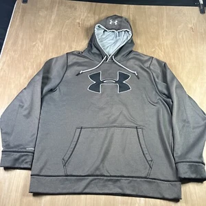 Under Armour Mens Silver/Gray Long Sleeve Pullover Hoodie Size XL - Picture 1 of 5