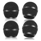 4PCS Microphone Mesh Heads for   Microphone & Wired Mics Black V6X94182