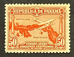 Travelstamps: 1930 Panama Air Mail Stamps Scott #C13 - 50c Mint MOGH - Picture 1 of 5