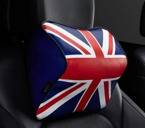 1Pcs Red Blue Union Jack Memory Cotton Car Seat Leather Triangular Neck Pillow - Picture 1 of 7