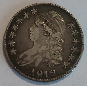 Medio dólar antiguo de plata busto tapado de EE. UU. XF 50 ¢ - ¡Dulce moneda de fecha temprana! - Imagen 1 de 3