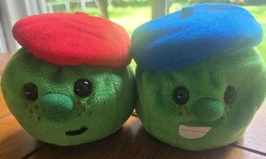 CUTE! Vintage ☆Veggie Tales French PEAS Jean-Claude & Phillipe ☆Plush Toys - Picture 1 of 12