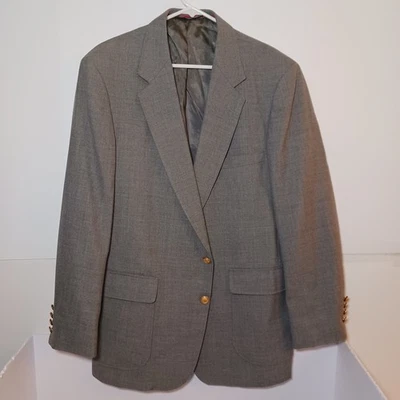 Abrigo deportivo de lana gris liso Arnold Palmer vintage para hombre talla 43R botones dorados EE. UU. Foto 1 de 4