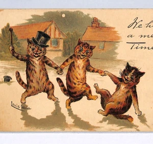 GB COMIC ARTIST *Louis Wain* CATS Postcard 1906 Urmston {samwells-covers}WP332 - Picture 1 of 12