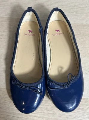Pajarita Crewcuts Niñas TALLA 2 Azul Ballet Pisos Brillante Charol Imitación Cuero Foto 1 de 4