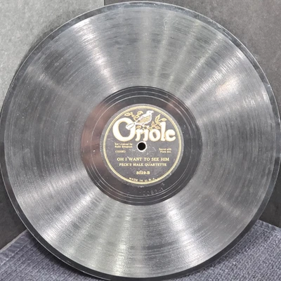1930 G+ Pecks Male Quartet 78 RPM Record 10 in ORIOLE 8029 Oh I Want To See Him - Image 1 of 4