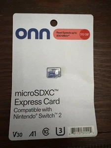 Onn MicroSD Express Card 512gb BRAND NEW Compatible With Nintendo Switch 2 - Zdjęcie 1 z 2
