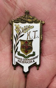 1913 Knights Templer Denver, Colorado Grand Commandery Nebraska Pin, Medal - Picture 1 of 3