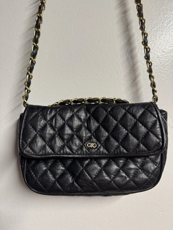 Magid стеганая кожаная Дамская сумка цепочка ремень застежки вечер конвертируемый кошелек  - Изображение 1 из 4