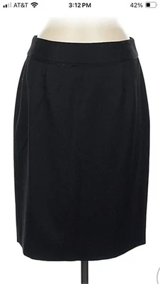 Falda lápiz negra de lana J Crew para mujer/falda totalmente forrada talla L Foto 1 de 4