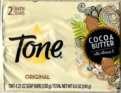 Tone Original Cocoa Butter With Vitamin E Bar Soap, 2 Pack - 4.25 Oz - Image 1 of 3