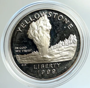 1999P UNITED STATES Yellowstone National Park 125Y PF Silver Dollar Coin i102129 - Picture 1 of 3