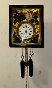 Antique German Black Forest Picture Frame Wall Clock With Repousse Dial Surround - Bild 1 von 8