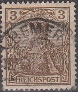 Stamp Germany Reich Mi 054 Sc 053 1900 Germania Empire Post Office Emperor Used - Picture 1 of 2
