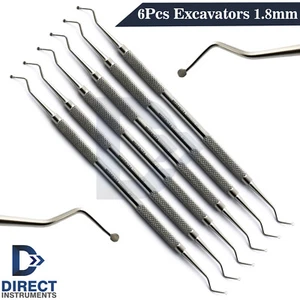 6Pcs Dental Excavators 129/130 1.8mm Scoop Carious Decay Crown Remover Dentine - Picture 1 of 5