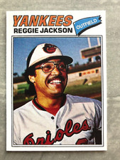 1977 Topps REGGIE JACKSON Wearing Orioles Uniform Baseball REPRINT Card #10