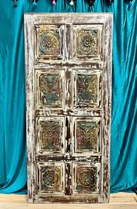 Vintage Floral Carved Barn Door Shabby Chic Rustic Farmhouse Bedroom Door 80x36 - Picture 1 of 2