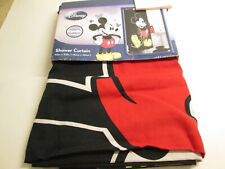 Disney Shower Cotton Curtain 72"x72" Mickey Mouse ~ Black, Yellow, Red and White