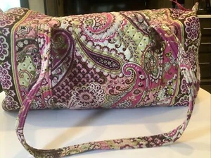 Very Gently Used ~Vera Bradley Very Berry Paisley Duffle Bag 12X20X12 - Picture 1 of 13