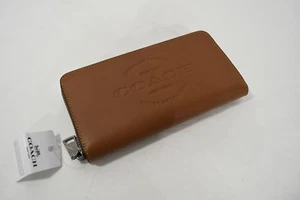 NWT Coach F24648 Leather Accordion Wallet in Saddle Brown - Picture 1 of 12