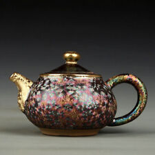 Kiln change colorful peacock glaze tea set kettle tea pot tea cups Painted Gold