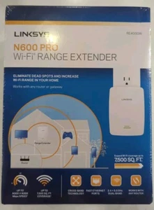 LINKSYS N600 PRO Wi-Fi RANGE EXTENDER - NEW in box -Model RE4000W NIB - Picture 1 of 4