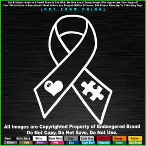 Autism Ribbon (Cancer type) Awareness Super Hero Children Sticker Decal - Picture 1 of 12