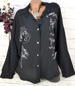 Italy Tunika Kleid Bluse Shirt Top Hemd Glitzer Lagenlook  Oversize XXL 48 50 52 - Bild 1 von 7