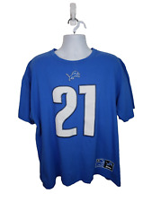 Official Majestic NFL Detroit Lions #21 Reggie Bush Blue Tshirt Size XXL