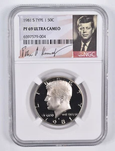 PF69 UCAM 1981-S Type 1 Kennedy Half Dollar NGC Graded Special Lbl - Picture 1 of 5