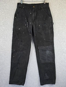 Carhartt Pants Mens 33x31 Double Knee Duck Carpenter Distressed Thrashed Utility - Picture 1 of 19