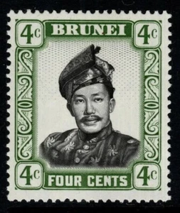 BRUNEI 1964 SG121 4c. BLACK AND GREEN - SULTAN OMAR ALI SAIFUDDIN - MNH - Picture 1 of 1