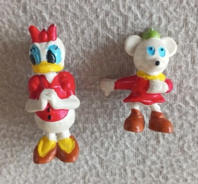 Daisy Duck 2 Stck Figuren PVC weich von Disney Produktion 60er 70er Jahre - Bild 1 von 4