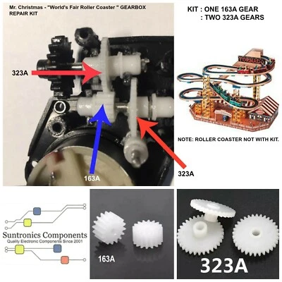 Mr Christmas World's fair Roller Coaster Tornado MOTOR GEAR BOX REPAIR KIT - Image 1 of 2