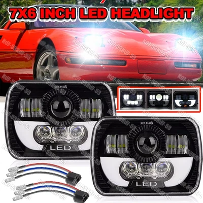Par de Faróis LED DOT de 5x7" Polegadas DRL Para Chevrolet Corvette 1984~1996 C4 Mais Novo - Imagem 1 de 4
