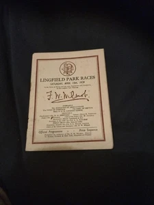 RARE VINTAGE PRE WAR HORSE RACING PROGRAMME CARD LINGFIELD PARK RACES APRIL 1938 - Picture 1 of 1