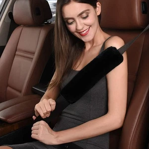 Australian Genuine Sheepskin Wool Auto Seat Belt Pad Seatbelt Shoulder Cover for - Picture 1 of 7