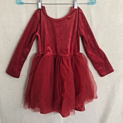 Vestido de fiesta de Navidad tutú rojo brillante Cat & Jack para niña talla XS (4/5) Foto 1 de 4
