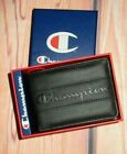 MENS CHAMPION SOLID BLACK BIFOLD WALLET WITH ORIGINAL GIFT BOX