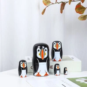 5pcs/Set 5 Layer Wooden Matryoshka Toys Handmade Stacking Dolls Birthday Gift - Picture 1 of 12