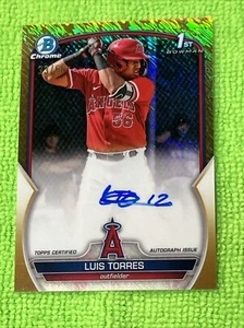 /50 Luis Torres 1st AUTO 2023 Bowman Chrome #CPA-LT GOLD SHIMMER REFRACTOR LAA - Bild 1 von 3