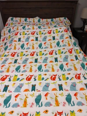 Funda nórdica Ikea LATTJO gemelos animales del bosque zorro conejo oso pájaro con relleno Foto 1 de 4