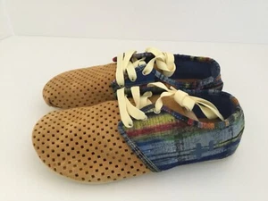Unisex OTZ Shoes Natural Leather Cork Blue Fabric EU 40 US Size M7 W10 - Picture 1 of 9